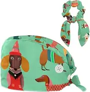 [YTYVAGT] Scrub Caps Women,Scrub Hats Suitable for Women,Colorful Animal Dog Pattern