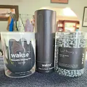 Wakse 3 Pc Kit - 12.8 oz Hard Wax Beans, Melting Pot & 70 App NEW