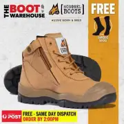 Mongrel 461050 Work Boots. Steel Toe Safety. Zip-Sider, Scuff Cap, AU STOCK !