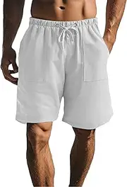 [Generic] Polyester Workout Shorts Men Cotton Elastic Waist Shorts I Fit