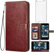 Google Pixel 2 Tempered Glass Screen Protector and Leather Flip Wallet Case
