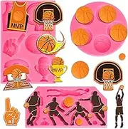 Whaline 3 Packs Basketball Fondant Molds Sports Theme Silicone Molds Basketball Chocolate Candy Mould for Kitchen Party Baking Sugar Craft Gum Resin Clay Decor Supplies