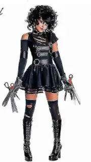 Edward Scissorhands Costumes For Adult Women Halloween Party Disguise Female Fancy Dress Role Play Games Wear-e M
