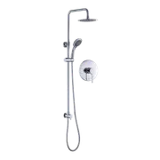 WELS 8" Rain Shower Head Set Rounded Dual Heads Faucet High Pressure With Mixer