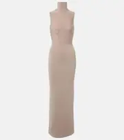 [Nensi Dojaka] Nensi Dojaka Gwyneth knitted corset maxi dress AU 14 beige