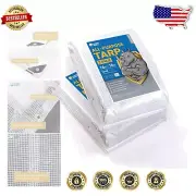 Versatile 16x16 Feet Waterproof Tarp - Heavy Duty Clear/White for Outdoor Use