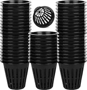 Upiulote 50Pcs Net Pots for Hydroponics, 2 Inch Breathable Slotted Grid Net Cups, Plastic Hydroponic Bucket for Indoor and Balcony Pots for Hydroponics