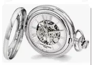 Charles Hubert Chrome-finish Skeleton Case Pocket Watch
