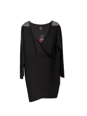 Torrid X Rebel Wilson 3 Black Embellished Faux Wrap Dress NEW Size 3X Plus