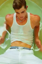 [H112] Handsome Man Cute Male Model Showing Off Body Physique Art Photography