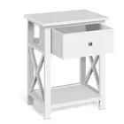 Artiss Bedside Table 1 Drawer with Shelf Side Lamp Nightstand Storage White NEW