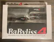 BaByliss 4 Barbers Essential Barber Kit Cape, Hair Clips, Fade Brush, 9" Comb