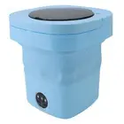 (Blue EU Plug)Portable Washing Machine Mini Foldable Washer 8.5L Deep CT