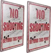 GANAZONO 2Pcs Weatherproof Iron Caution Sign Rustic Outdoor Warning Board Durable Public Sign for Parks Backyards and Lawns Highly Visible Retro Design