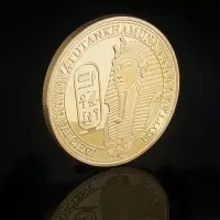 在飛比找樂天市場購物網優惠-埃及獅身人面像鍍金紀念章 外國硬幣古文化幸運金幣收藏品