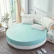 1 - Piece Full Satin Round Fitted Sheet - Ultra Soft Deep Pocket Single Silk Bottom Bed Sheet for Hotel Decoration - Diameter Mattress Cover,I,Diameter200cm(79inch)