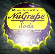NU-GRAPE SODA Distressed 3-D Metal Bottle Cap Wall Sign Decor #3 - NEW