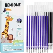 Remione Pack of 20 Erasable Refills for Legami Pens [Tip 0.7 mm] Rollerball Pen Refills, Compatible with Legami, 10 Blue & 10 Black