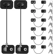 8Pcs Freezer Lock Child Proof Refrigerator Lock with Key Self Adhesive Fridge Combo Child Safe Freezer Door Refrigerator for Cabinets Drawers Ovens..(Black,8)