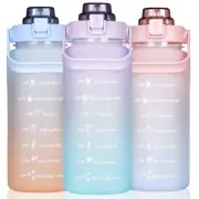 Half Gallon 64Oz Sport Motivational Water Bottle BPA Free with Straw Time Marker
