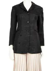 Black Logo Jacquard Blazer Jacket