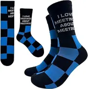 [Cusrtyh] Office Work Novelty Funny Breathable Printed Cotton Socks, Unisex Cozy Knitted Crew Socks With Humor Sarcastic Sayings, Gifts for Teens Friend Bestie Leader Colleague Boss Manger, Multi, 5-11