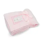 Little Tots Cute Newborn Baby Blankets Plush Pink Adorable Rabbit Stitch 127cm x 152cm