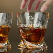 Custom Engraved The Macallan Single Malt Whiskey Glass 10 oz Twisted Rock Glass