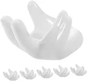 Luxshiny 6Pcs Hand Shaped Porcelain Egg Cup Holder Creative Ceramic Stand for and Hard Boiled Eggs Whimsical Kitchen Decor for Family Celebrations