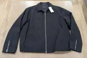 $495 Mens THEORY "Marvel" Twill Zip Cuff Blouson Jacket Black XL
