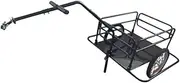 176cm Bike Cargo Trailer Metal Tube Frame with Hitch Easily Install Heavy Duty Black Outdoor Wagon Carrier 15inch Wheels
