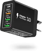 USB C Charger, Ancekoy 35W USB Fast Charger AU Plug PD 3.0+QC 3.0 USB Wall Charger Plug, 4 Port Multi USB Power Adapter Compatible with iPhone,iPad,Samsung Galaxy,Tablet,Huawei,LG,Wireless Charger