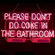 "Please Don't Do Coke In The Bathroom" Pink Neon Sign Light Wall Decor 19"