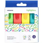 J.Burrows Chisel Highlighters Brights 4 Pack