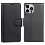 For Apple iPhone 15 Plus Case, Hanman Wallet Leather Flip Magnetic Stand Case Cover (Black)
