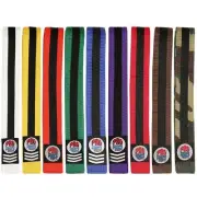 ProForce II 1.5 inch Double Wrap Black Stripe Karate Belt