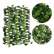 Artificial Privacy Ivy Leaf W/ Wood Fence Expanding Wall Garden Home Decoration