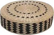 Boho Floor Pillow, 16x4 Inch Round Woven Tatami Floor Cushion, Natural Meditation Prop for Adults, Living Room, Bedroom, Boho Style Decoration