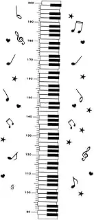 Toddmomy 1Sheet Removable Piano Pattern Wall Decal for Rooms Height Measuring Sticker for Nursery Decor and Easy to Apply Smooth Surfaces