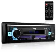 Light Blue Single DIN Bluetooth Car Stereo 300W Receiver USB AM FM Remote