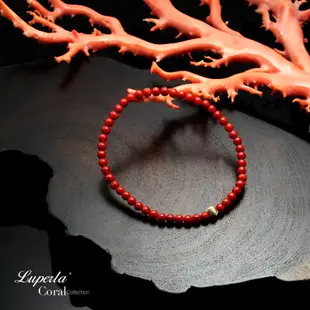大東山珠寶 富貴永恆 頂級天然全紅珊瑚手鍊 3-4mm 14K金