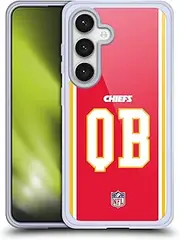 Head Case Designs Officially Licensed NFL QB Red Kansas City Chiefs Positions & Logo Gel Case [Military Grade Protection] Compatible with Samsung Galaxy S24 5G