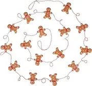 9 Foot Mini Gingerbread Man Christmas Garland | Cute Small 2 Inch Claydough Gingerbread Men Christmas Tree Garland | Gingerbread Cookie Candy Theme Trees | Garland Christmas Decorations For Indoor Use