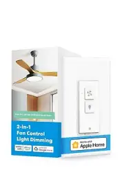 Smart Ceiling Fan Control & Dimmer Light Switch, Works w/Apple HomeKit, Alexa...