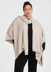 [Taking Shape] Taking Shape Quirky Cape in Oatmeal - Women's Accessories Oatmeal