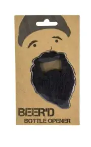 Beer'd Beard Bottle Opener Beard Mustache Black Metal Man Cave Fun Unique