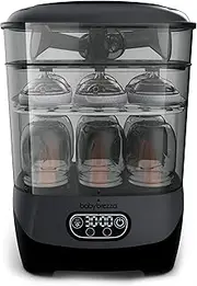Baby Brezza Baby Bottle Sterilizer and Dryer Advanced – Electric Steam Sterilization Machine – Universal Sterilizing for All Bottles: Plastic + Glass + Pacifiers + Breast Pump Parts - HEPA Filtration (Charcoal)