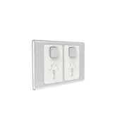 Clipsal Iconic Styl Cover Frame, 2 Switches & 2 Sockets, 10 A, Horizontal, Silver - S3025C-SV