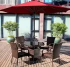 Alfresco 3m Steel Outdoor Umbrella Maroon / Red