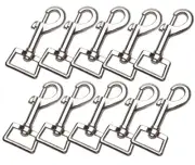 10 Pieces 3 x 1 Inch Heavy Duty Nickel Plated Swivel Snap Hooks Pet Buckle